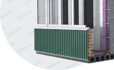 Отделка балкона в Бресте профнастилом