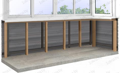 Отделка балкона в Бресте сайдингом